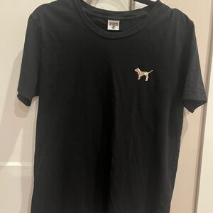 PINK Victoria's Secret Black Tee with Dog Detail